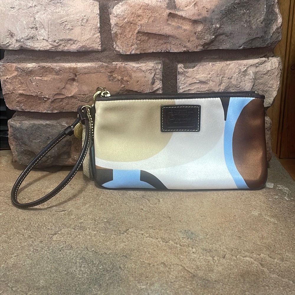 COACH Scarf Print Mini Pouch with Strap